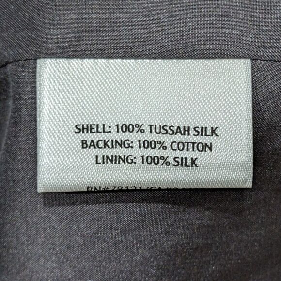 Eileen Fisher Textured Gray Silk Trench Coat - Picture 11 of 12